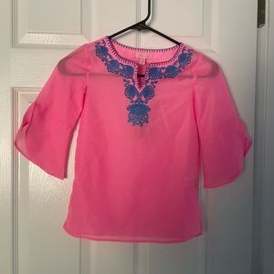 NEW Lilly Pulitzer Mini Piet Cover Up in Sunset Pink size small 4-5